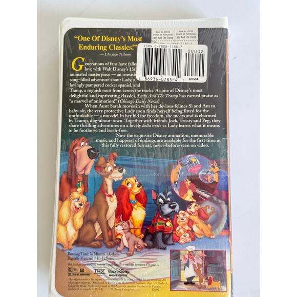 Vintage Sealed Lady And The Tramp VHS Walt Disney Masterpiece Collection NEW - Picture 3 of 4